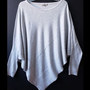Joan Vass Light Gray Sweater Poncho